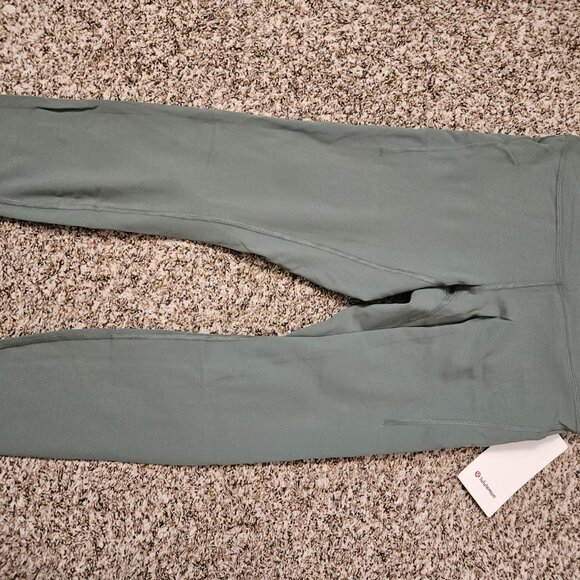 Lululemon Wunder Train High-Rise Tight Pockets 25" NWT Size 10 Grey Eucalyptus - Picture 2 of 4